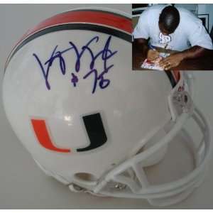  Vince Wilfork Signed Mini Helmet   Miami Hurricanes 