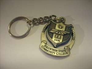 1970 Volunteer State Community College Key Chain Ring Pewter  