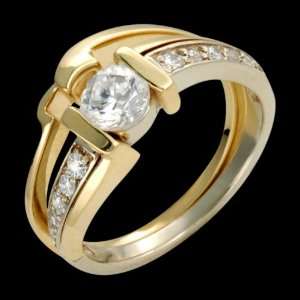   Gold Wedding Band with Matching Diamond Engagement Ring   Custom Made