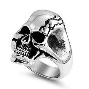  Stainless Steel Casting Ring   Skull Cracked   Size  13 