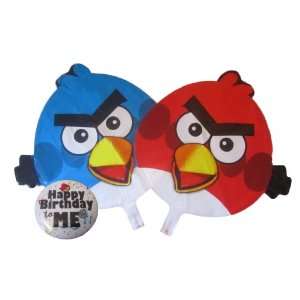  Angry Birds Red & Blue Party Balloons & Happy Birthday 