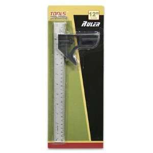  12 Aluminum Ruler with Level Handle Combination Square 