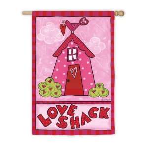 Love Shack Valentine House Flag   2 Sided