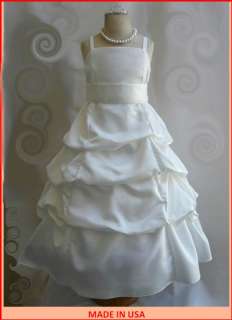 NEW IVORY FLOWER GIRL PAGEANT PARTY DANCING PROM DRESS  