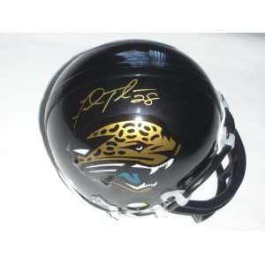  Fred Taylor Hand Signed Jaguars Mini Helmet (Gold 
