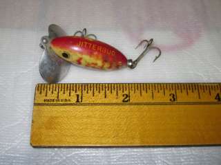   Fred Arbogast Red Yellow Jitterbug Lure Fishing Fish Mfg by Akron Ohio