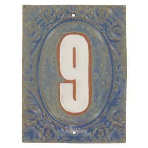 Victorian house numbers   #9 in blue fog & marshmallow
