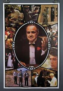The Godfather Collage Movie Poster, Al Pacino, Marlon Brando, 23 x 