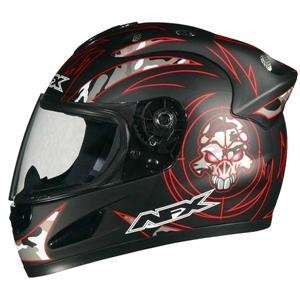  AFX FX 30 Skull Helmet   Medium/Red Skull Automotive