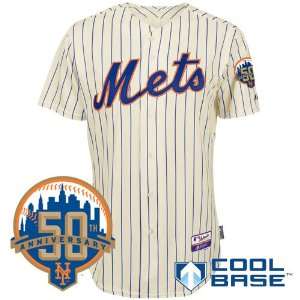 York Mets Authentic 2012 Home Cool Base Jersey W/Mets 50Th Anniversary 