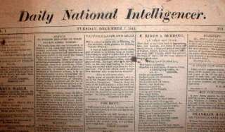   of 1812 newspaper CREEK INDIAN WAR begins in ALABAMA & FLORIDA  