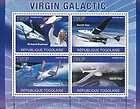 Togo 2010 Stamp, TG10124A Virgin Galactic, Spaceship, Plane 