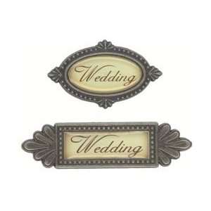  Fabscraps Metal Word Embellishment 2 Pieces Wedding; 2 