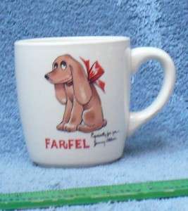 VINTAGE CERAMIC CUP OR MUG FARFEL THE NESTLES DOG  