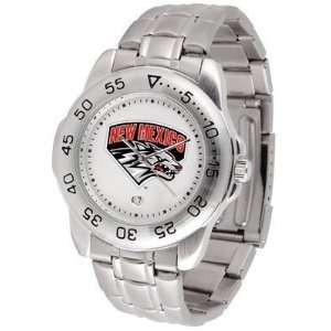 New Mexico State Aggies Suntime Mens Sports Watch w/ Steel Band   NCAA 