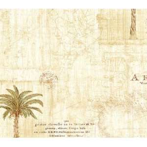 Tan Large Palm Tree Toss Wallpaper 