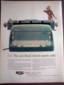 1957 green Royal Electric Typewriter vintage ad  