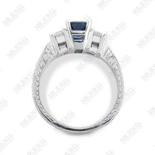 30 CT ANTIQUE STYLE SAPPHIRE AND DIAMOND RING 14K  