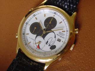 Vintage Seiko Mickey Mouse Chronograph Watch  7T32 6E99 