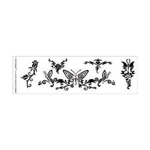 Tattoo King Temporary Tattoo Black/White Tribal Butterfly; 6 Items 