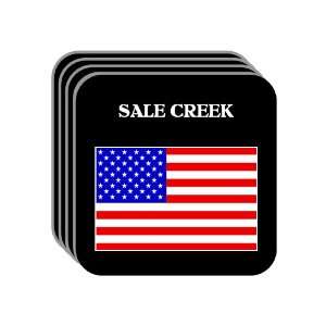 US Flag   Sale Creek, Tennessee (TN) Set of 4 Mini Mousepad Coasters