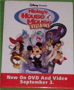 Disney Sept. 3 2002 House of Villains VHS Promo Button  