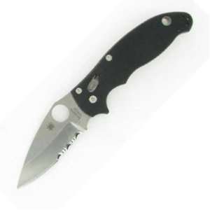  Spyderco Manix 2 G 10 Combination Edge Knife, Black 