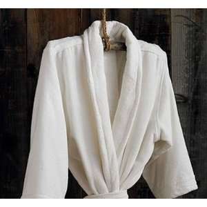  Organic Cotton Terry White Velour Robe