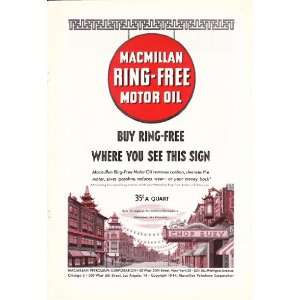 1945 Ad MacMillan Motor Oil China Town San Francisco Original Vintage 