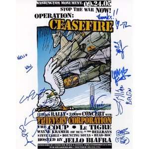 Operation Ceasefire War Protest Concert Poster Autographed 
