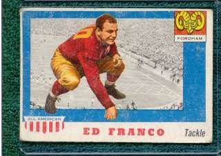 1955 Topps All American Football #58 ED FRANCO Fordham 7 Blocks of 