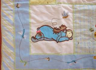WINNIE THE POOH Baby Boy Embroidered Cot Quilt + Appliques ***BRAND 