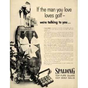  1954 Ad Christmas Spalding Top Flite Club Dot Golf Ball 