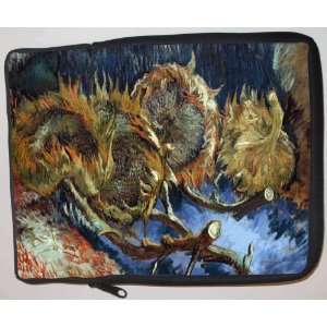  Van Gogh Art Four Sunflowers gone to Seed Laptop Sleeve   Note Book 