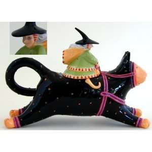    Department 56 Witch on Cat Teapot New in Box