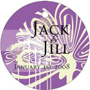 Wedding Favors Purple Tall Flower Design Circle Shaped Personalized 