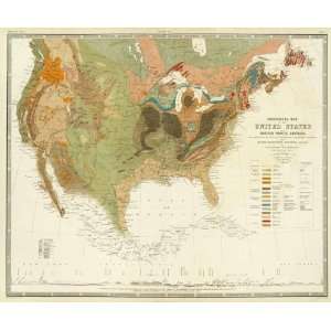  Geological map of the United States, 1856 Arts, Crafts 