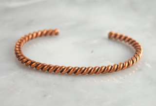 Verna Tahe Twist Copper Cuff Bracelet Navajo Native American Indian 