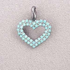  Double Row Open Heart Pet Necklace Charm  Clasp ROUND 