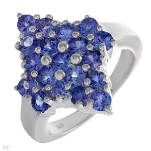 Attractive Brand New Ring With 2.28Ctw Genuine Tanzanites Beautifully 