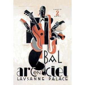   Black poster printed on 20 x 30 stock. Bal Arcenciel