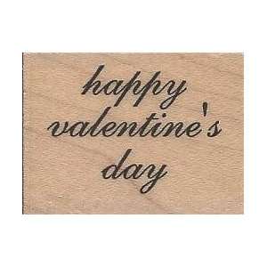   Valentines Day Script Wood Mounted Rubber Stamp (B748) Arts, Crafts