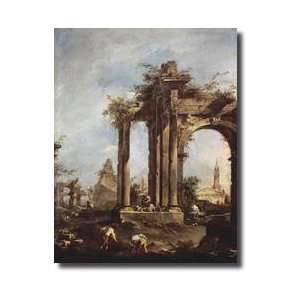  Capriccio With Roman Ruins A Pyramid And Figures 176070 