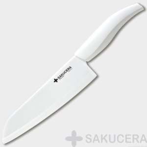 Inch Sakucera White Ceramic Knife Chefs Santoku Cutlery Blade 
