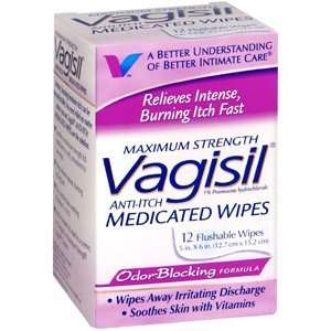  VAGISIL MEDICATED WIPES 12 EACH