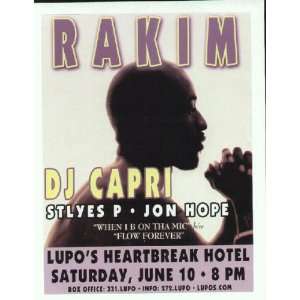 Rakim Concert Flyer Providence Lupos 
