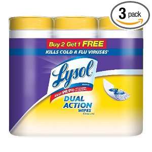  Lysol Dual Action Disinfecting Wipes, Citrus, 35 Count 