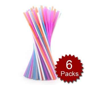   )Multicolor Flexible Straws, 10.2 long, 100pcs/pack, Party Supplies