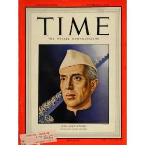  1949 Cover TIME Nehru Prime Minister India Artzybasheff 