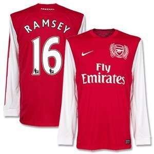  11 12 Arsenal Home L/S Jersey + Ramsey 16 Sports 